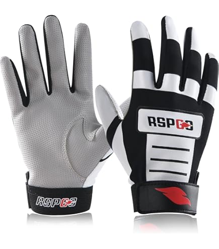 Gants De Baseball M^POWERED Cuir Premium – Blanc Et Bleu Marine – Taille M à XXL