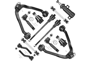 ILONPA 4WD Front Upper Control Arms w/Ball Joints Tie Rods Suspension Kit for 1999-2006 Chevy Avalanche Suburban Silverado 1500 Tahoe, GMC Sierra 1500 Yukon, 2000-2006 Cadillac Escalade (13pc Set)