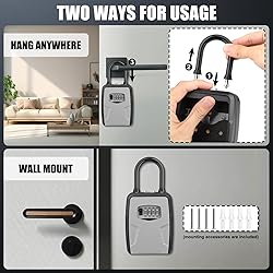 Key Lock Box Outdoor with Code, Large Key Lockbox