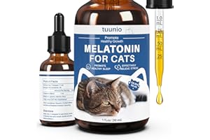 tuunio Cat Melatonin, Natural Cat Calming Drops for Anxiety & Stress Relief, Melatonin for Cats, Cat Sleep Aid, Support Restful Sleep for Your Cat, 30ml