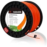 Anleolife .095" Commercial Square String Trimmer Line for Weeds, 1280ft 5lb | Bulk Hi-Vis Orange Weed Eater String for Compatible Heads, Grass Edging, Around Fences, Long Sessions; Built-in Line Cutter