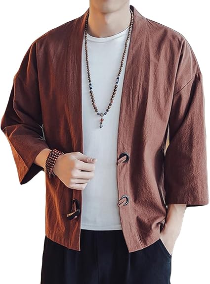 Amazon ニカ メンズ コート ファッション シャツ ゆる七分袖 春 夏 亜麻 ジャケット 無地 シャツカジュアル 薄手 カジュアルメンズジャケット コート ジャケット 通販