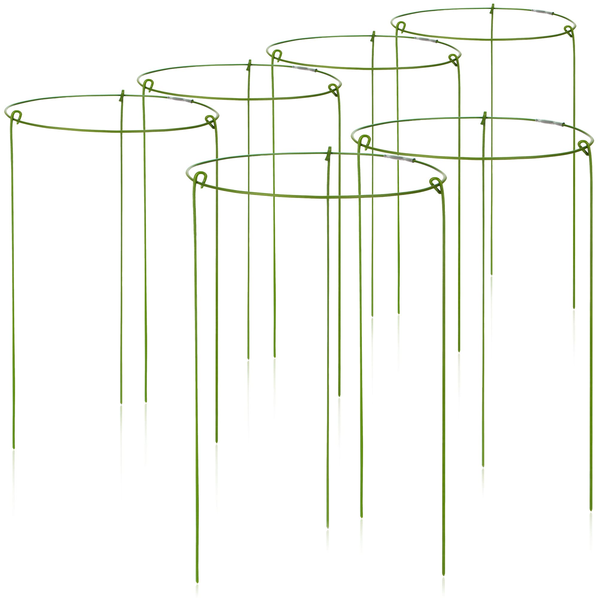 COM-FOUR® 6x flower and perennial holder 28cm - round bush support - bush support for flowers, tendrils and perennials - Ø 18 cm