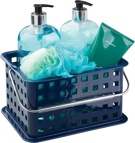iDesign Basic Storage Basket, Small Plastic Bath Basket for Shower and