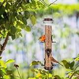 Urban Deco 6 Port Metal Bird Feeder Tube Hanging Weatherproof Coffee view 6