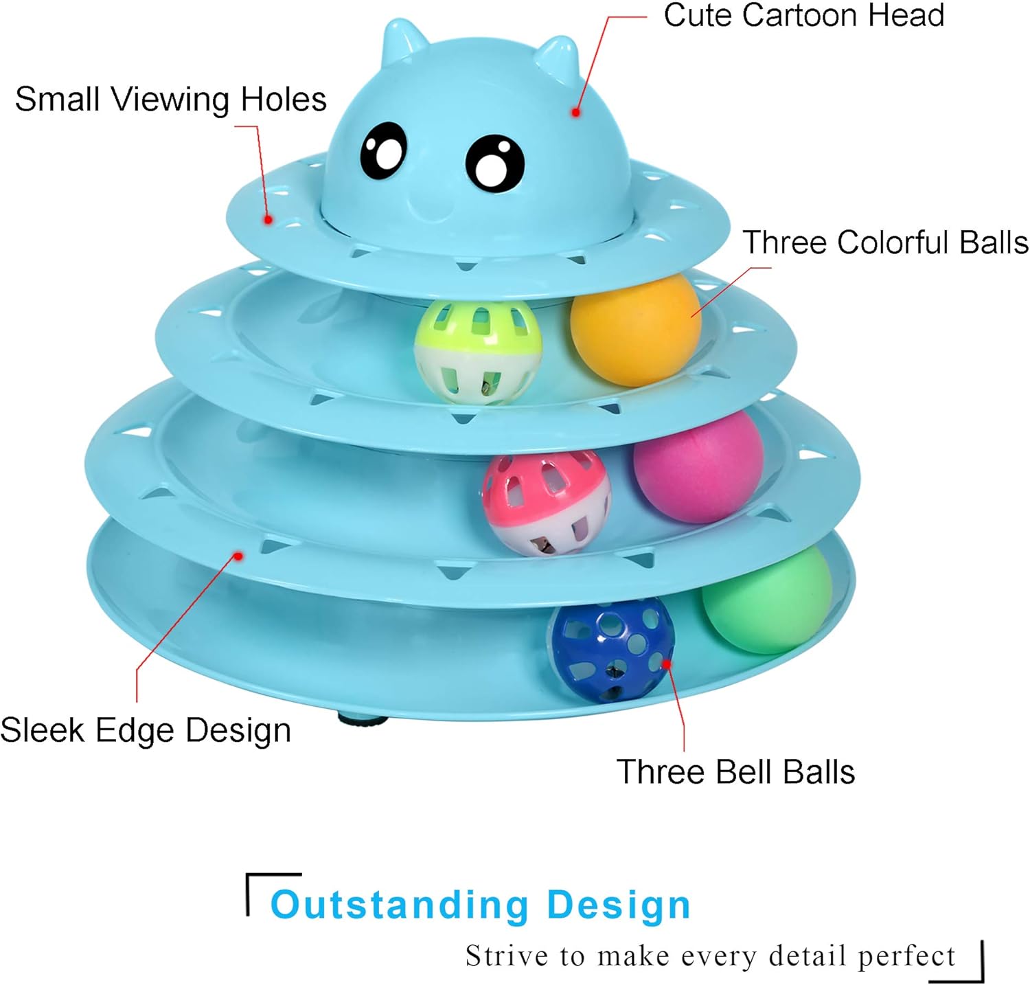 Cat Toy Roller Cat Toys 3 Level Towers Tracks Roller with Six Colorful Ball Interactive Kitten Fun Mental Physical Exercise Puzzle Toys : Kitchen & Dining