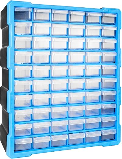 TekBox DIY Tool Bits Storage Organiser Unit 60 Small Drawers Workshop Cabinet