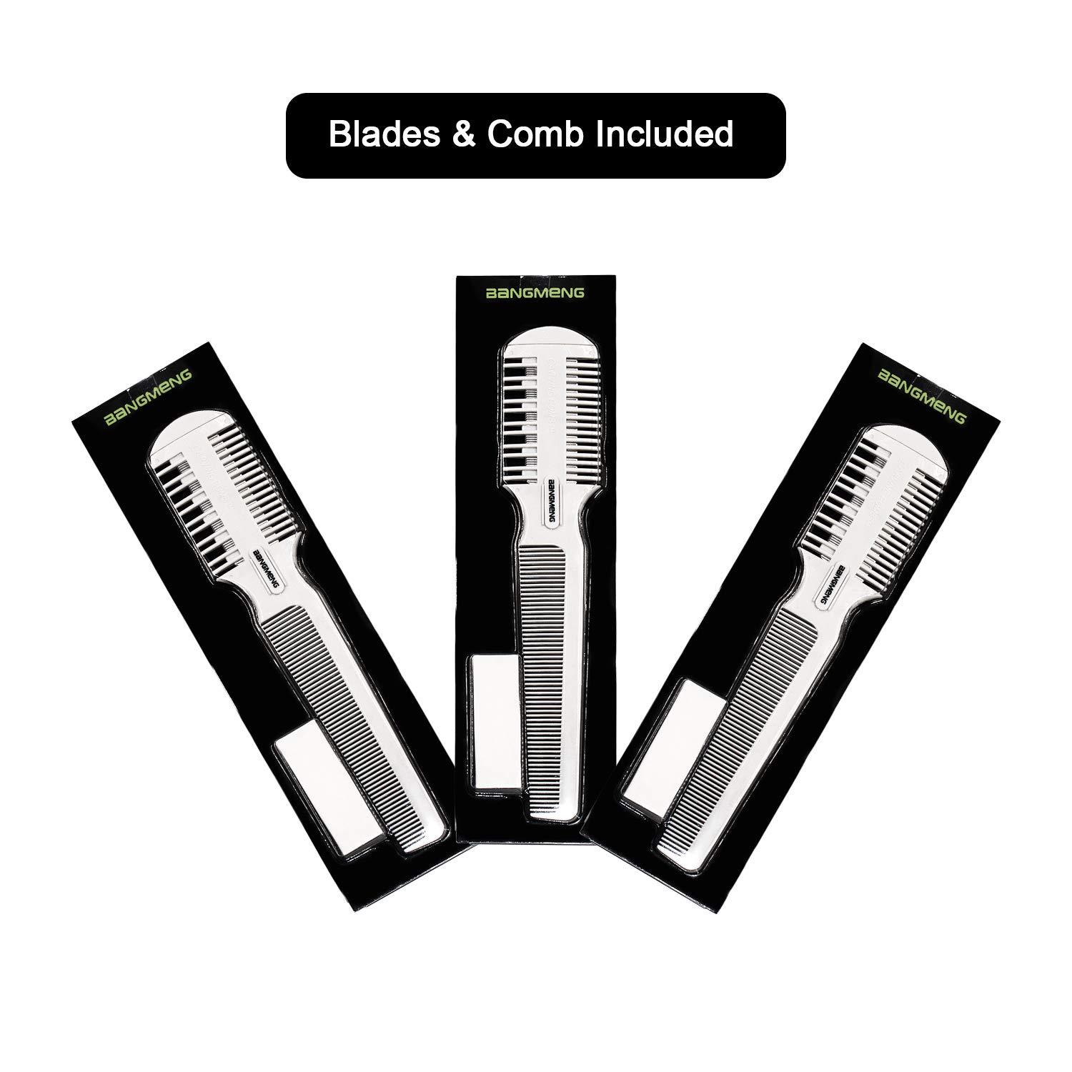 BANGMENG Hair Cutter Comb, Shaper Hair Razor With Comb, Split Ends Hair Trimmer Styler, Double Edge Razor Blades For Thin & Thick Hair Cutting and Styling, Extra 5 Blades Included. : Beauty