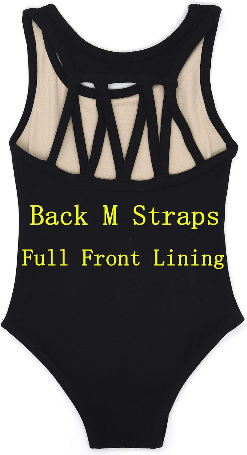 DANSHOW Girls’ M Straps Leotards for Dance Ballet Kids Tank Sleeveless Gymnastics Activewear: Clothing