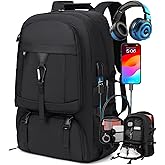 Banlole 17.3 Inch gym backpack with shoe compartment,50L Multiple Compartments Backpacks, Airline Approved Carry on Travel Daypack Anti Theft with USB Charging Port,for Men Women Travel Work Business