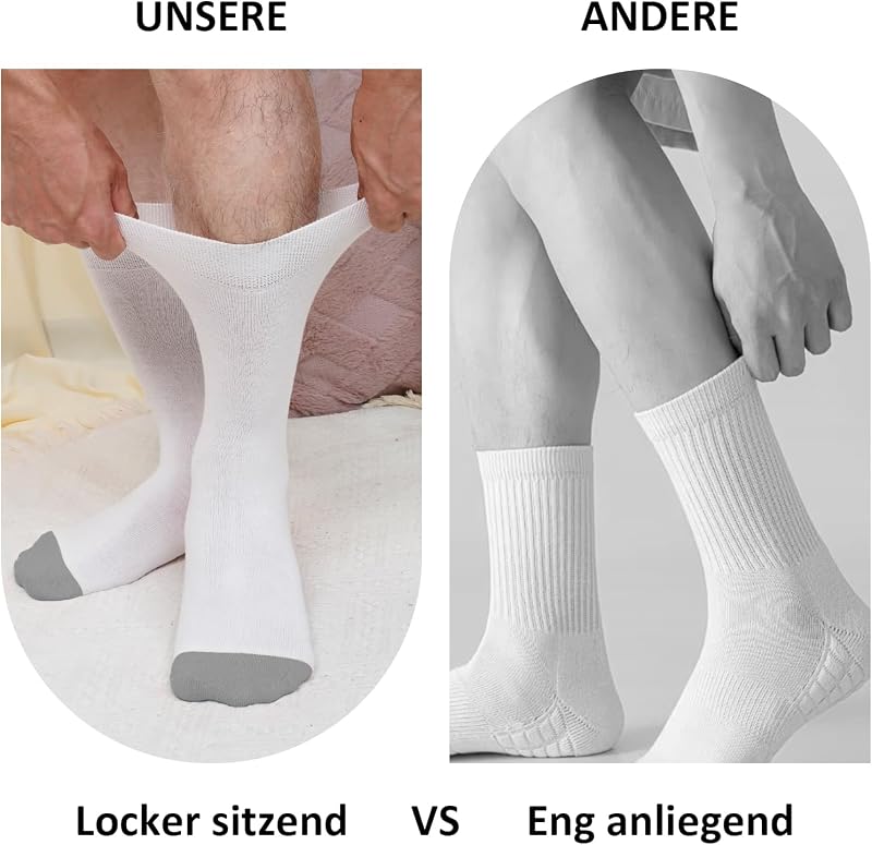 Bambus Socken für Herren und Damen: Komfort Socken Weich Atmungsaktiv Antibakteriell Ohne Naht für Alltag Büro Reisen 4 Paar Schwarz Weiß Größe 35-38 — Foto 5 von 7