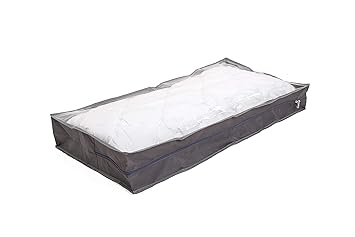 malin-system – Premium Unterbettkommode 2er-Set – für Bettdecken, Kopfkissen, Kleidung und mehr – Staubdichte Unterbetttasche