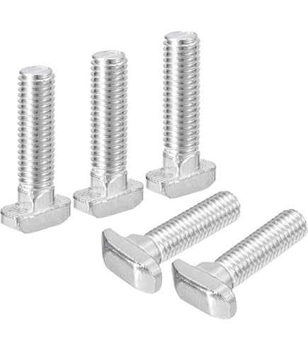 Uxcell 20-Pack M5x25mm T-Slot Bolts - 304 Stainless Steel Drop-in Studs For T-Tracks