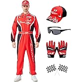 Lopbraa Race Car Driver Costume Men with Hat