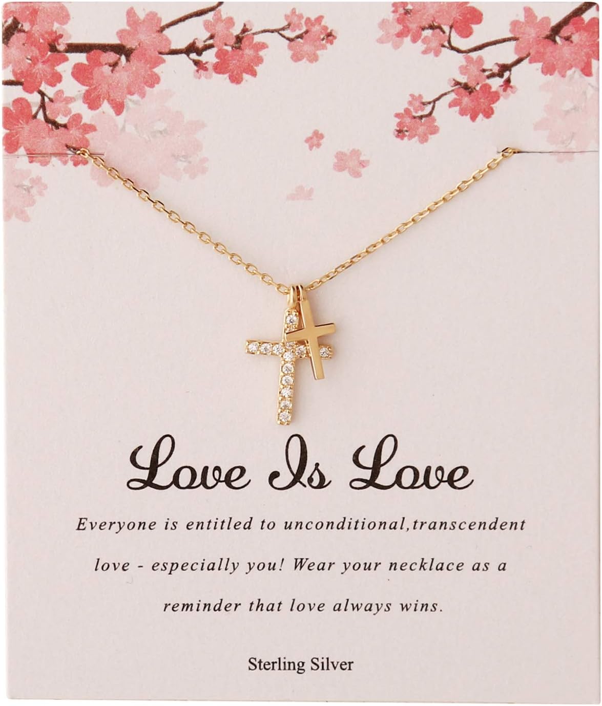 Sterling Silver Polished Cross Pendant Necklace 14k Gold Plated Necklace Simple Necklace Cross Jewelry Delicate Cross Necklace Gift for Her