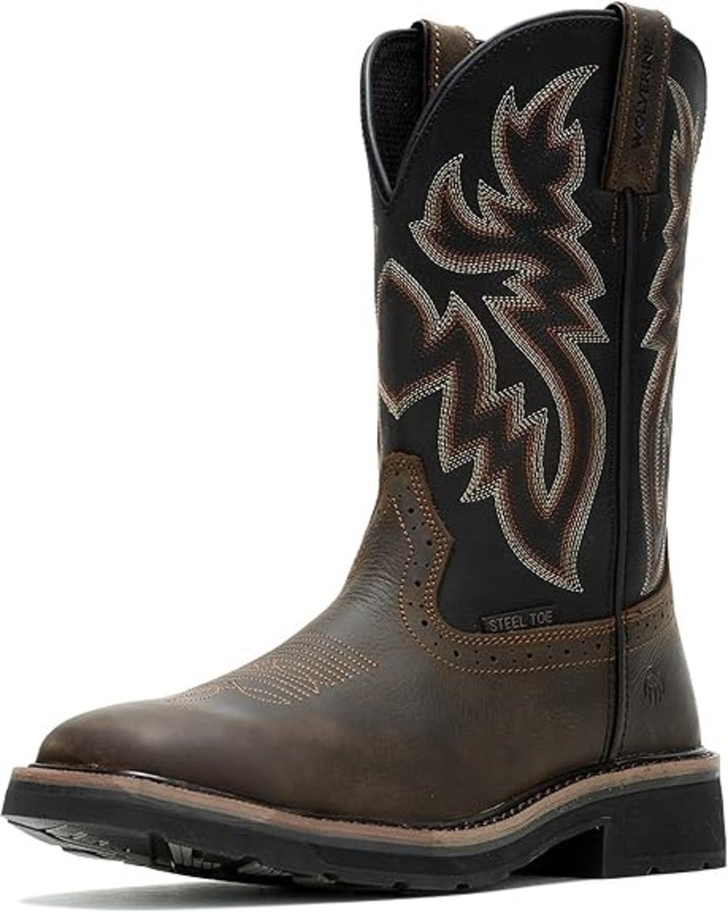 Photo 1 of Wolverine Men’s Rancher Steel Toe 10in Work Boot Western, Dark Brown/Black, 10 Wide