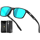 ATTCL Rectangular Polarized Sunglasses for Men Women Driving Fishing Hiking UV400 Ultra‑Light TR90 Sun Glasses