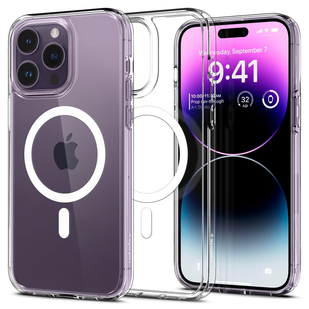 Spigen Ultra Hybrid MagFit Designed for iPhone 14 Pro Case (2022) [Anti-Yellowing] [Military-Grade Protection] Compatible with MagSafe - White