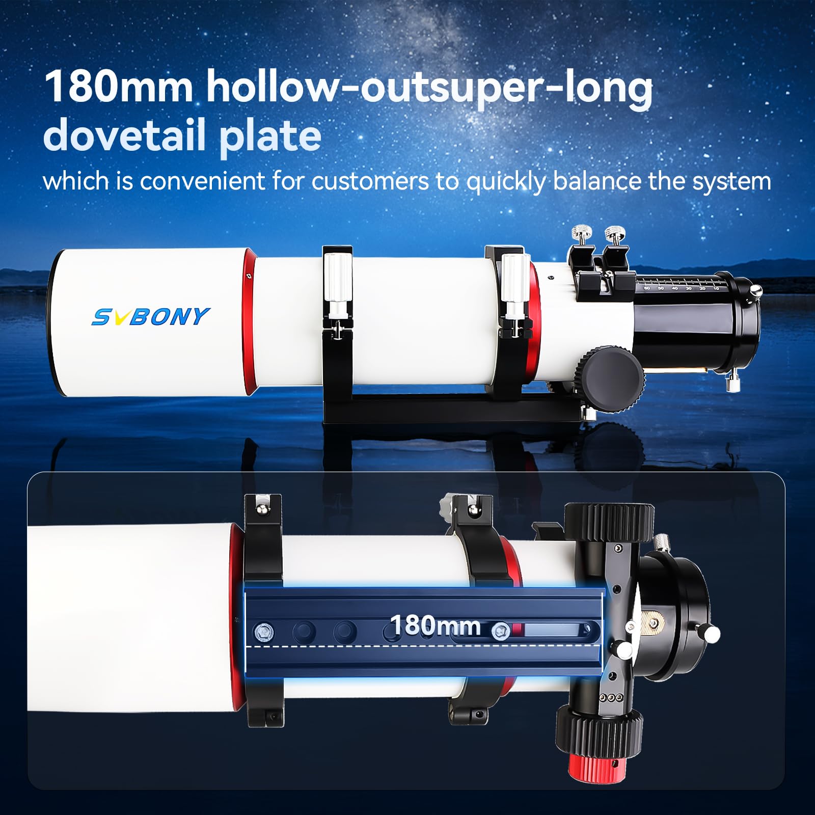 SVBONY Telescopio SV550, Refractor Apocromático Triplete 80ED F6 OTA, Enfocador Rap de Micro-Reducción de 2.5, Distancia de Enfoque Trasero de 87 mm, Telescopio para Adultos de Alta Potencia, para Astrofotografía y Visual de Cielo Profundo SVBONY Telescopio SV550, Refractor Apocromático Triplete 80ED F6 OTA, Enfocador Rap de Micro-Reducción de 2.5, Distancia de Enfoque Trasero de 87 mm, Telescopio para Adultos de Alta Potencia, para Astrofotografía y Visual de Cielo Profundo