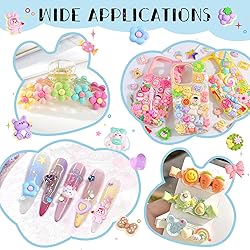 60Pcs Rose Pink Slime Charms Assorted Cute Decoden