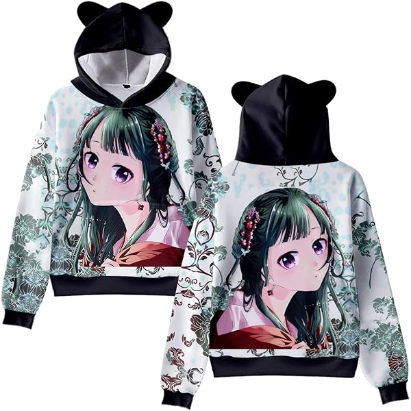 Mignon Anime Girl Apothicary Anime Diaries Mao Mao Sweat à capuche oversize pour femme avec imprimé dans le dos