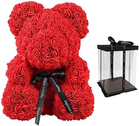 artificial rose teddy bear
