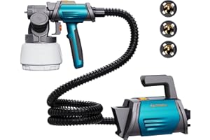 Tilswall Paint Sprayer 800W HVLP Spray Paint Gun, Electric Paint Sprayer Gun with 4 Nozzles & 3 Patterns for House Painting Furniture Cabinets Fence Home Walls Shark 800 (Blue, 1300 ml)