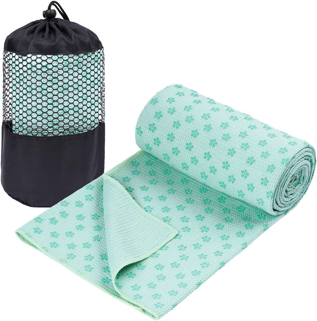 GalSports Non Slip Hot Yoga Towel, Skidless Waffle Texture, 100% Absorbent Odorless Microfiber, Standard Sized 24 inch x 72 inch Mat Towel, Ideal for Hot Yoga, Bikram, Pilates