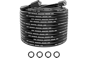 POHIR Pressure Washer Hose 30FT, Kink Resistant Power Washer Replacement Hose 1/4 Inch with M22 14MM Swivel, Lightweight Pressure Washer Extension Hose 4000 PSI