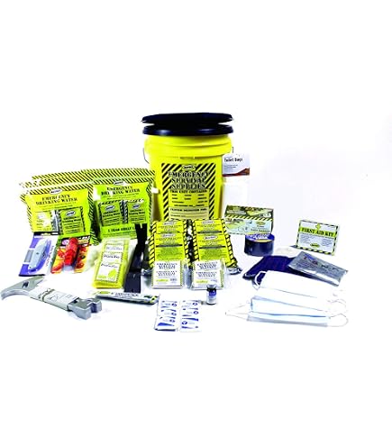Kit De Survie Mayday Deluxe 4 Personnes KEX4 - Couverture, Allume-feu, Lampe, Nylon, 17 Lbs, USA