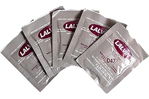 Craft A Brew - Lalvin ICV-D47 Wine Yeast - Dry Wine Yeast - For Full-Bodied, Complex White Wines & Meads - Ingredients for Home Fermenting - Wine Making Supplies - [5 Pack]