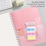 EMSHOI A5 Notebook Lined 300 Pages 150 Sheets 100gsm Pink Hardcover view 4