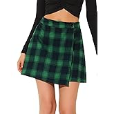 Allegra K Women's Plaid Skirt St. Patrick's Day High Waist Skater Layers A-Line Tartan Skirts