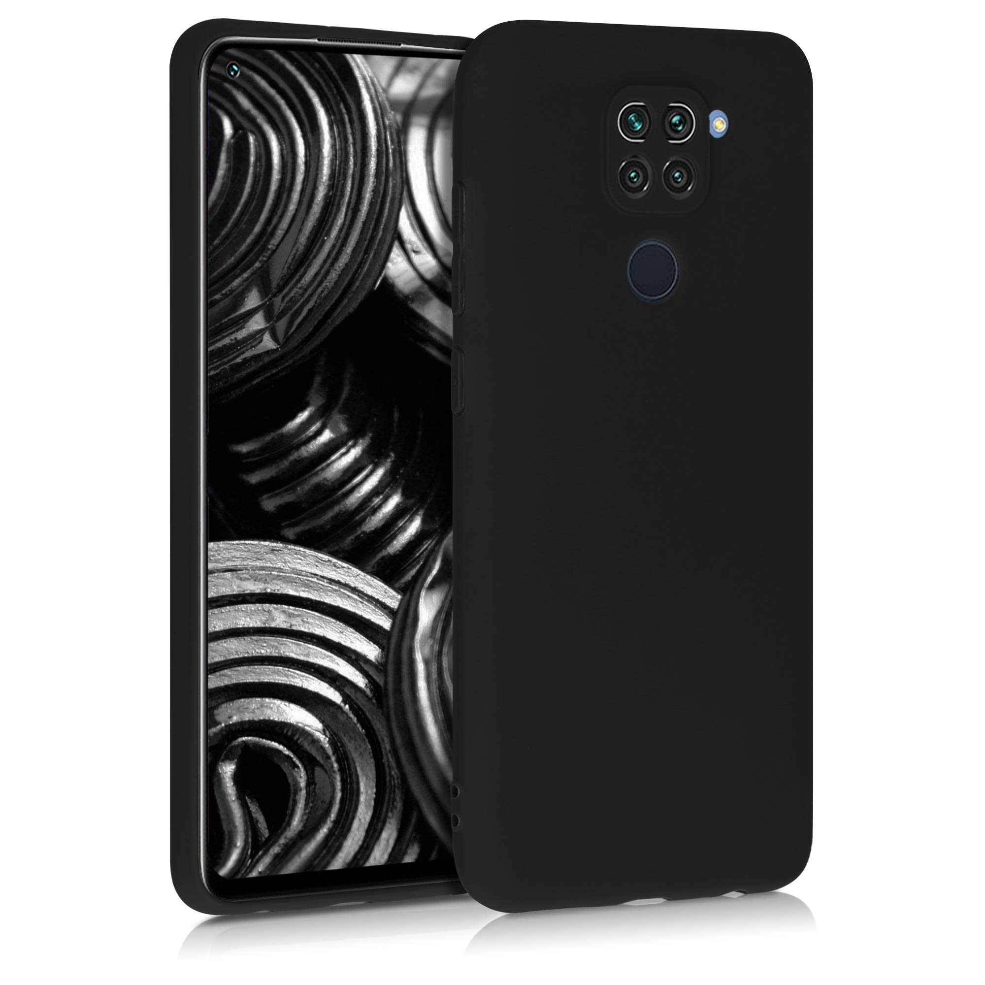 kwmobile Case for Xiaomi Redmi Note 9 Case - Protective Slim TPU Phone Cover - Soft Matte Finish - Black Matte