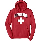 Lifeguard - White and Red Lifeguarding Crew Neck Plain Shirt Unisex Uniform Costume Shirts for Men Women