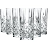 RCR Crystal Melodia Hi-Ball Cocktail Water Tumblers Glasses, 350 ml, Set of 6