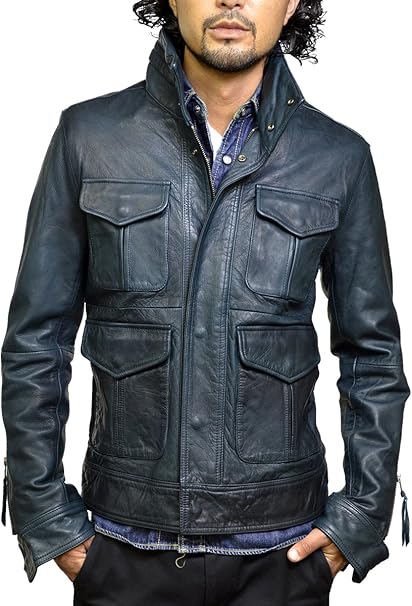 レザージャケット メンズ 本革 ラムレザー シングルライダース Amazon