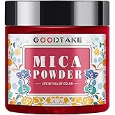 GOODTAKE Red Mica Powder – Mica Powder for Resin, Candle Making, Soap Making – Mica Pigment Powder – Soap Making Dye – for Nail Polish, Eye Shadow, Slime Mica Powders (Red, 2 oz)