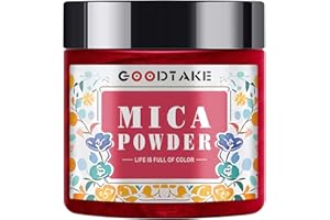 GOODTAKE Red Mica Powder – Mica Powder for Resin, Candle Making, Soap Making – Mica Pigment Powder – Soap Making Dye – for Nail Polish, Eye Shadow, Slime Mica Powders (Red, 2 oz)