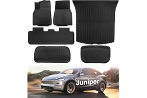 DOMYLE Floor Mats for New 2025-2026 Tesla Model Y Juniper, Set of 6 All Weather Thicken TPE Floor Mats Waterproof Anti-Slip Front & Rear Trunk Mats Liners, Custom Fit for Tesla Model Y Accessories