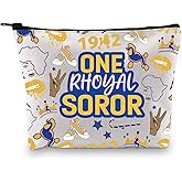 GJTIM Sisterhood Sorority Paraphernala Gift Sorority Sister Gift Greek Sorority One Rhoyal Soror Zipper Pouch Pretty Poodle Blue And Gold Makeup Bag (One Rhoyal Bag)