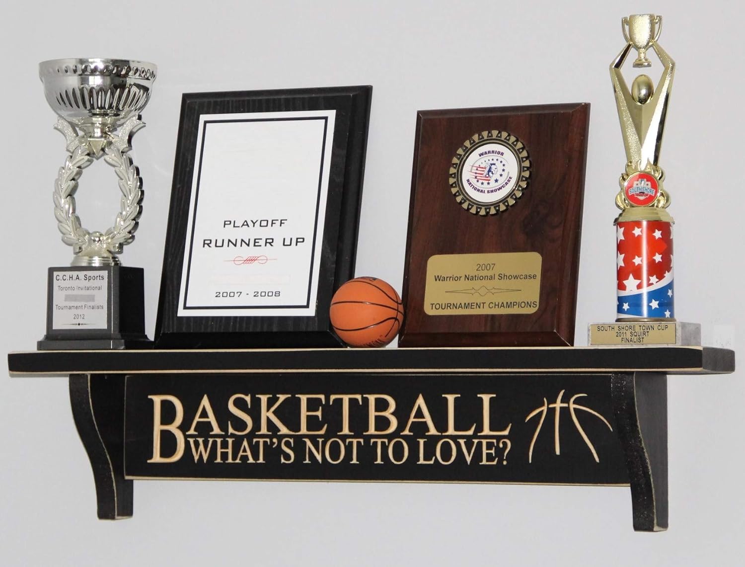 Amazon Com Basketball What S Not To Love Basketball Trophy Shelf Display Handmade