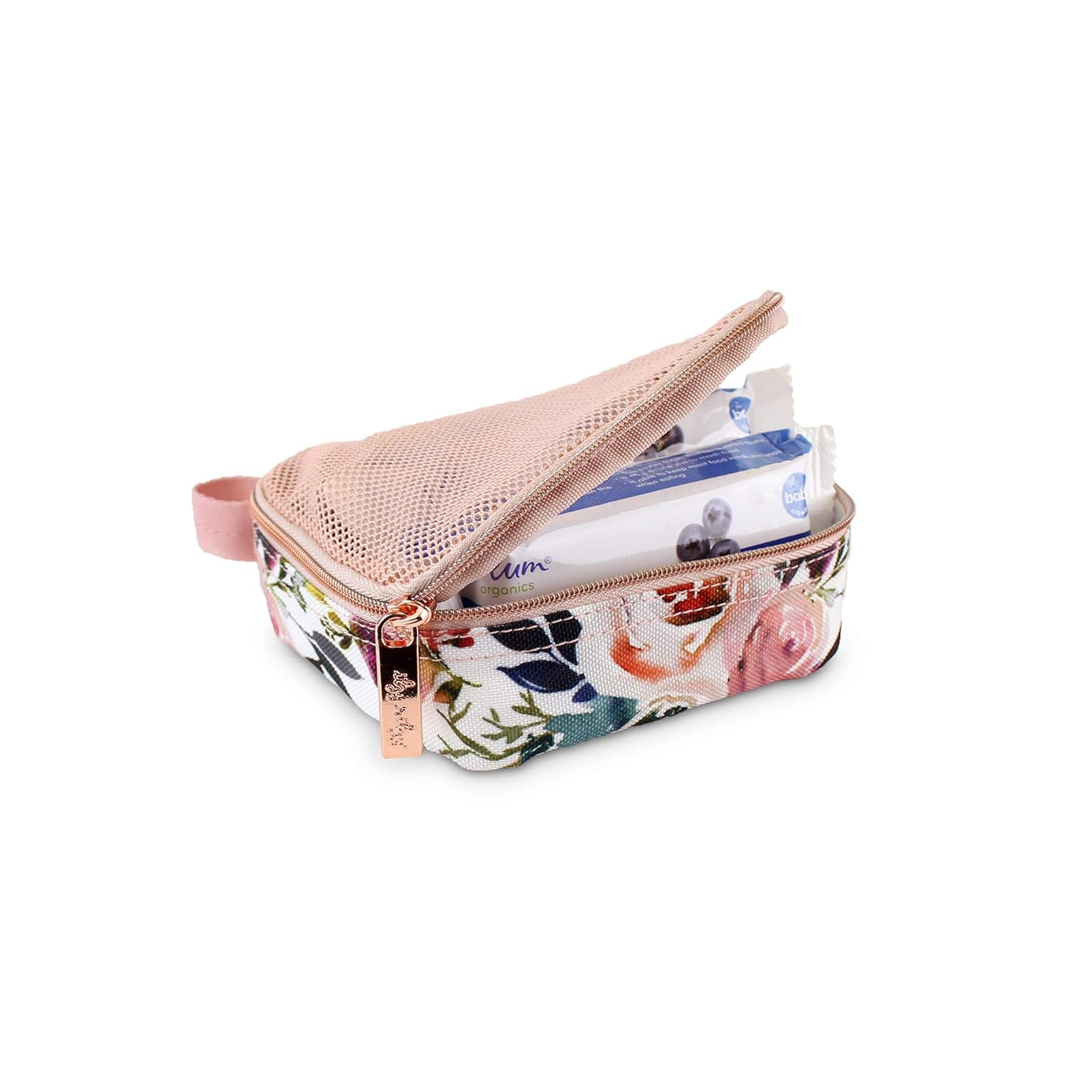 Itzy Ritzy Packing Cubes – Set of 3 Packing Cubes or Travel Organizers; Each Cube Features a Mesh Top, Double Zippers and a Fabric Handle; Blush : Baby