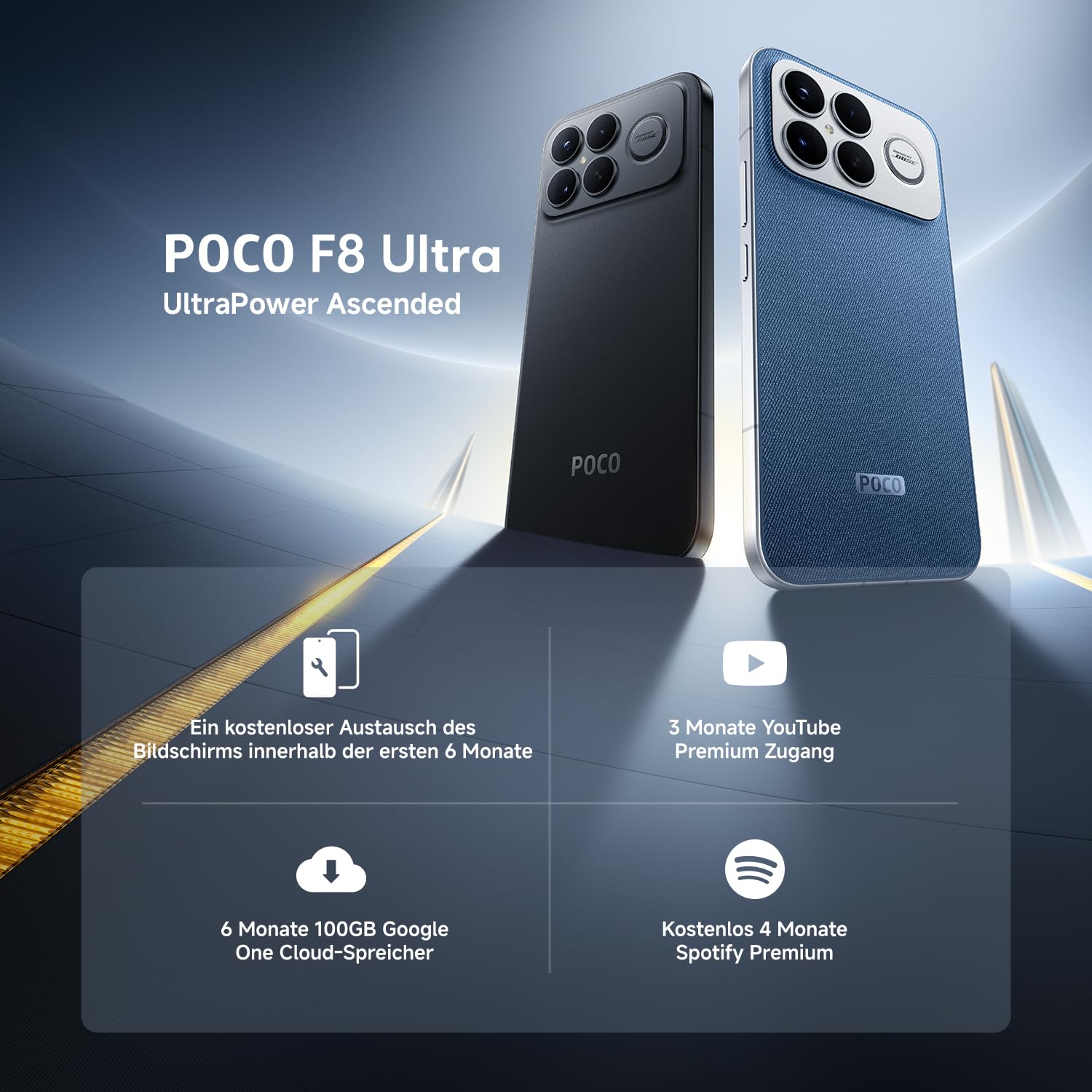 XIAOMI Poco F8 Ultra, Smartphone 12+256 GB, 6.9" 120Hz AMOLED Display, 50MP Light Fusion 950 mit OIS, Sound by Bose, 6500mAh, Schwarz, 2 Jahre Garantie 3