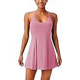 Womens Tennis Dress with Adjustable Straps Built-in Bra Workout Athletic Golf Summer Dress Non-Removable Shorts