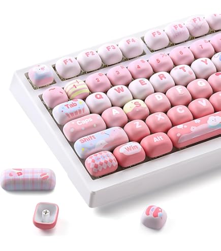 HITIME XVX Keycaps - Pink Cute PBT Keycaps, MOA Profile Key caps