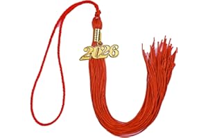 FOMOMDI 2025 Graduation Cap Tassel with Gold Year Charm, 9 Inch Long, Graduation Party Decorations Gifts (Red)