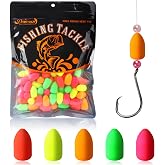 Dovesun 220/104/80/60/54/52/42pcs Pompano Rig Floats for Surf Fishing Foam Bobbers for Fishing Fly Fishing Bobbers Floats Bright Color Kit/Round/Cylindrical/Heart/Bullet/Pill/Spin Shape