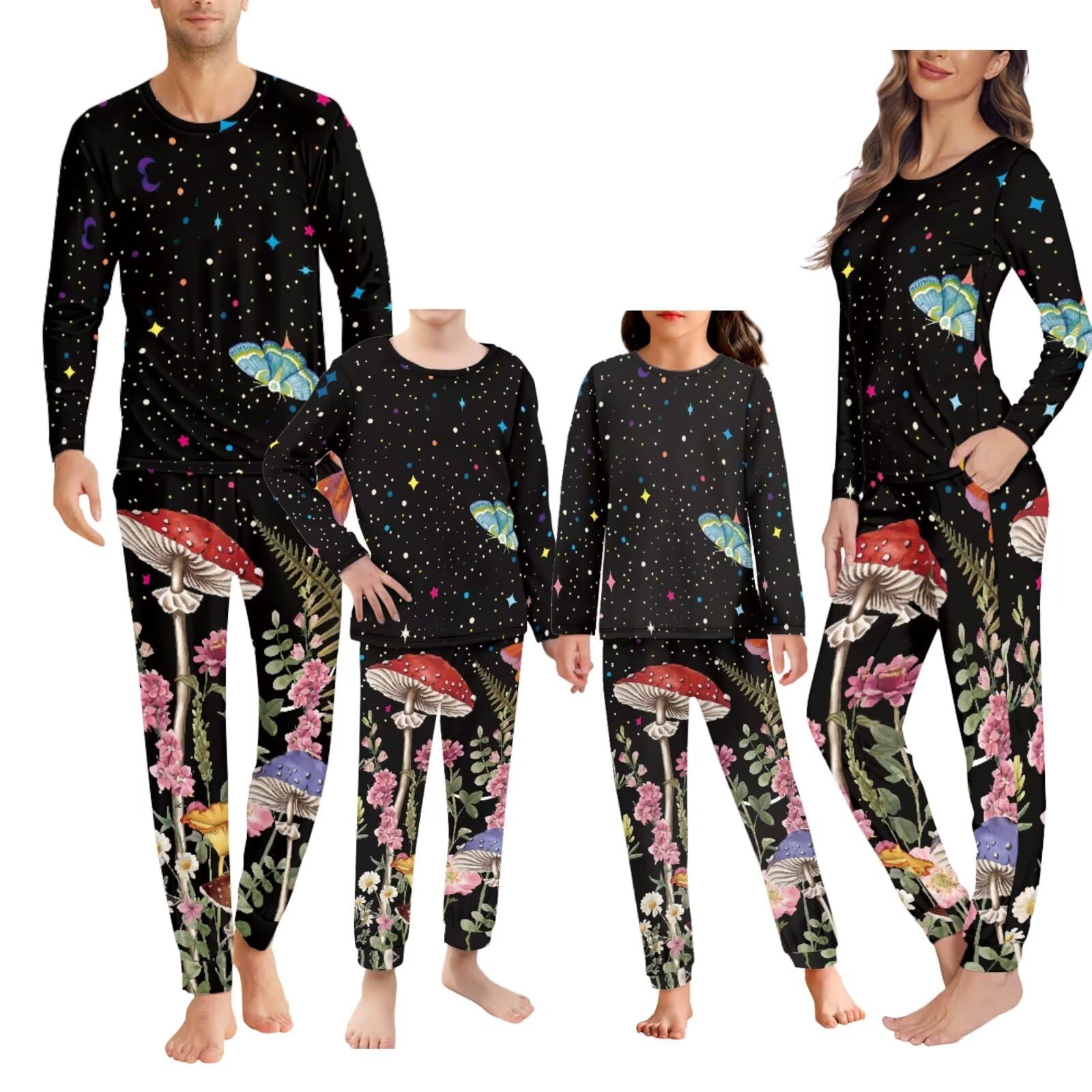 Belidome Mushroom Family Pajamas Matching Pj Set