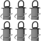 SALUINOKI Stake Pocket D Ring for Trailer Heavy Duty, D-Ring Stake Pocket Tie Downs Galvanized Black with Anti-Loss Cord and Gloves Breaking Load 16,200lbs (6 Set)